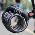 Bicycle Password Lock 5 Digit Code Combination Bicycle Security Lock Steel Cable Spiral Bike Cycling Bicycle Lock with Bracket