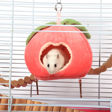 Pet Small Animals Hanging Nest House Cotton Cage Cartoon Fruit Peach Warm Bed for Small Animals Hamsters Squirrels