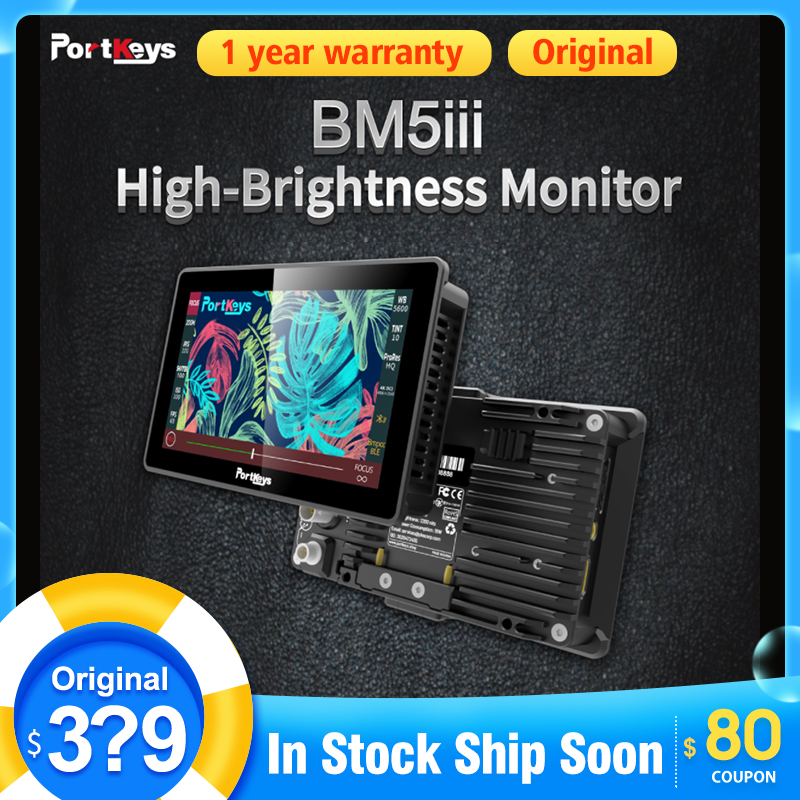 Portkeys BM5 II monitor 2200nit 3G SDI Super Bright Camera Control Touch Screen FHD on camera Monitor