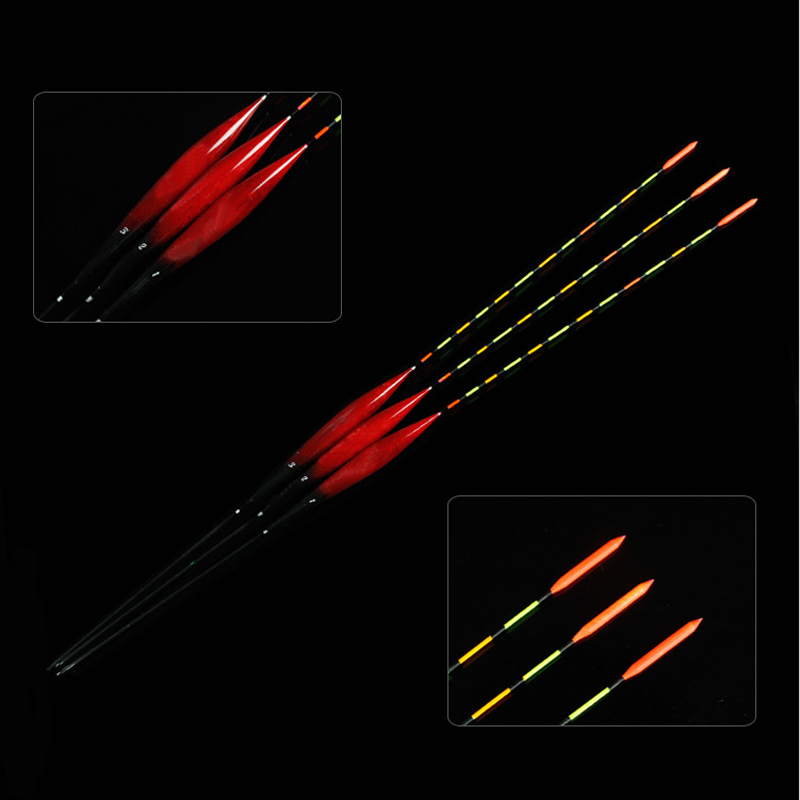 3pcs/set Fishing Float Wood Fluorescent pesca Fishing Float Bobber Glow Stick Fishing Light Luminous float Fishing Tackle Tools