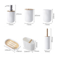 GOALONE Bamboo Bathroom Accessories Toothbrush Holder Soap Dispenser Toilet Brush Bathroom Set Bathroom Decoration Accessories