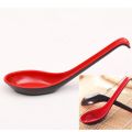 Black Red Plastic Spoon Home Flatware Porridge Bowl Chinese Dinner Spoon Japanese Soup Spoon for Home Restaurant kitchen tools