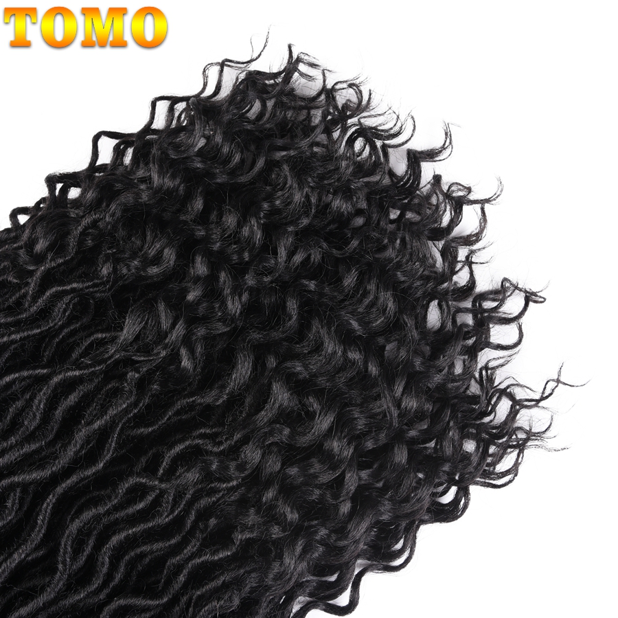 TOMO Faux Locs Curly Crochet Braid Hair 20inch24roots Ombre Synthetic Braiding Hair Extensions Burgundy Black Red Brown