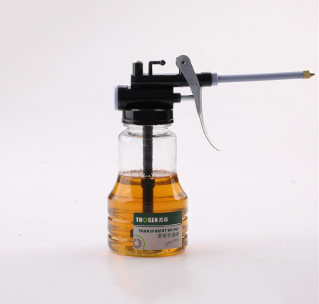 Grease gun oil pump 250ml oil can plastic transparent hose high pressure hose oiler mini grease gun hose Oil injector can