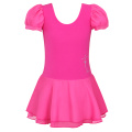 Pink Baby Girls Ballet Gymnastics Leotard Kids' Short Sleeve Dancewear One Piece Ballet Dress Training Stage Performance Costume