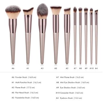 Hot 1PCS Fashion Champagne Makeup Brushes Wooden Foundation Cosmetic Eyebrow Eyeshadow Brush Makeup Brush Sets Tools TSLM1