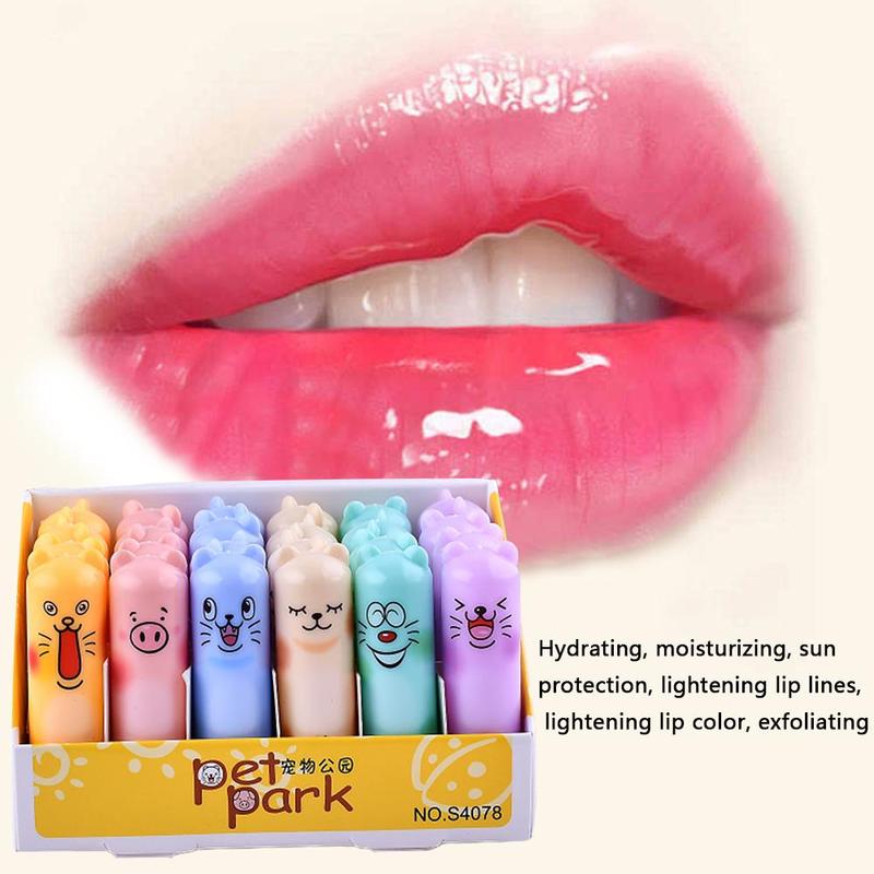 1pcs Cartoon Bear Lip Gloss Moisturizing Lip Balm Natural Plant Lip Balm Random Color Lip Gloss Makeup Care Products