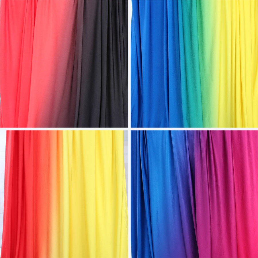 2 tone ombre spandex fabric gradient elastic material for Dancing Latin Costume Clothing Stretch Fabric by Yard