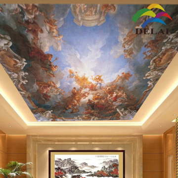 2016 soundproof ceiling tiles OP-035 European oil painting decorative material printing stretch film