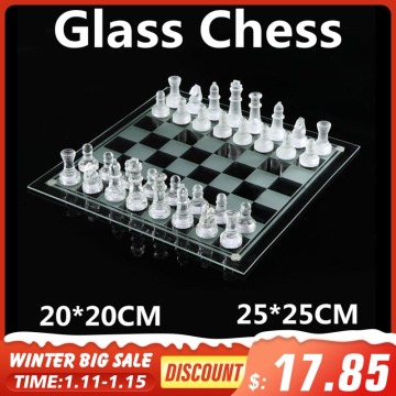K9 Glass Chess Luxury Elegant International Chess Game Medium Wrestling Packaging International Chess Set Glass Board Chess Game