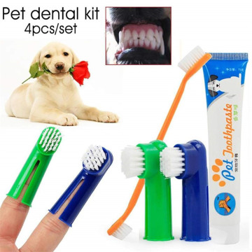 Tooth Paste Tooth Brush for Dogs Cats Teeth Brushing Cleaner Pet Breath Freshener Oral Care Dental Cleaning Kit Toothbrush Set