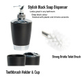 6pcs Stylish Bathroom Accessory Set Include Tumbler Toothbrush & Toilet Brush Holder Lotion Dispenser Soap Dish Trash Bin