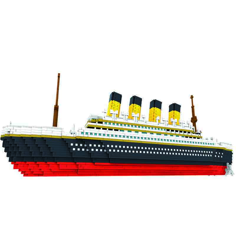 BIG 3800 Pcs Building Block Titanic Cruise Ship Model Boat DIY Assemble Building Diamond Blocks Model Classical Brick Toys