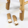 4pcs/lot Double Knit Anti Slip Mat Bumper Damper Cute Flower Furniture Leg Feet Rug Caps Pads Chair Leg Socks Table Protector
