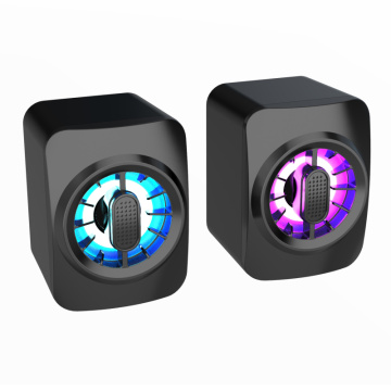 USB Wired Computer Speaker Colorful LED Light Stereo Subwoofer Bass Speaker Surround Sound Box For PC Laptop Phone Tablet MP4