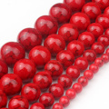 4/6/8/10/12mm Natural Gem Stone Red Howlite Turquoises Stone Beads Round Loose Beads For Jewelry Making Bracelet 15''