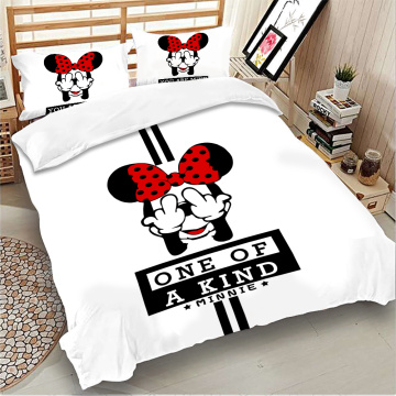 Minnie Bedding set Disney Kids Duvet Cover Pillowcases Twin Full Queen King Size girls beddings home Textiles 3pcs
