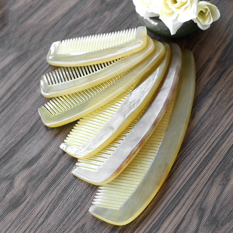 1PC Natural Anti-Static Hairbrush Handmade Sheep Horn Comb For Hair Several Health Care Massage Comb Hair Comb Gift G0924