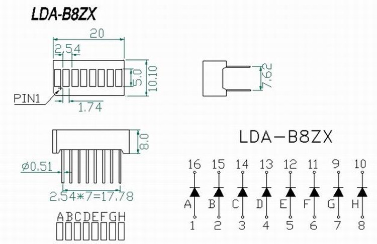5pcs LED Display 8 Segment Bar Graph Red Numbers LED Signs Display Cube 8Bars Graphics Board Bar-Graph 8segmentos Module
