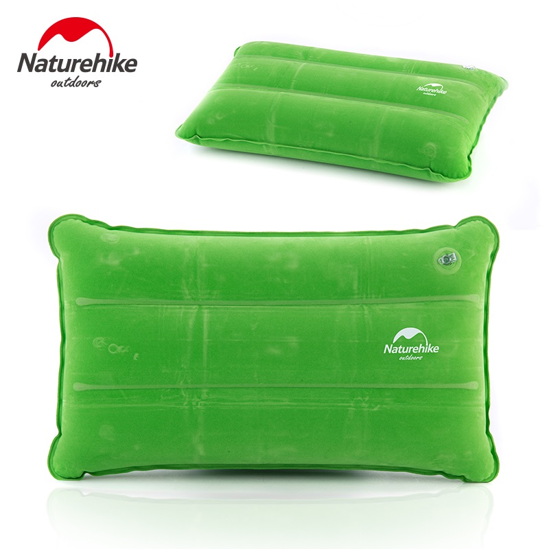 Naturehike factory sell Portable Outdoor Inflatable square Pillow Travel Pillow Inflatable Cushion Soft Neck Protective HeadRest