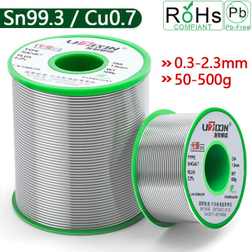 Lead-Free Solder Wire 0.3-2.3mm Unleaded Lead Free Rosin Core for Electrical Solder RoHs Sn99.3/Cu0.7 Soldering DIY Repair Tools