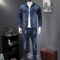 2 Men New Autumn Fashion Korean Slim Fit Denim Jackets And Jeans Casual Two piece Sets Brand Clothes Suits