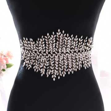 TRiXY SH238-G Luxury Golden Rhinestone Belt Moroccan Belts Wedding Beaded Bridal Belt Custom Bridal Belt for Evening Dress Belt