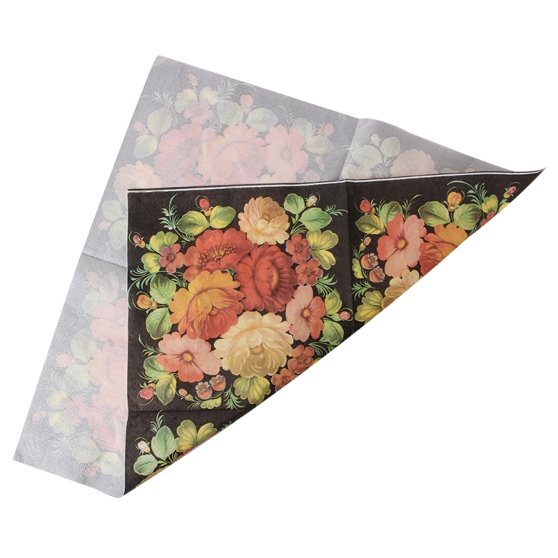 New High-grade Vintage Black Flower Paper Napkins Cafe&Party Tissue Napkins