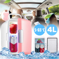 4L Portable Mini Fridge Cooler and Warmer Auto Car Boat Vehicle Refrigerator Home Office AC & DC Pink BS 48W
