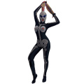 Halloween Cosplay Costumes Skeleton Bodysuit Skull Headwear Sparkly Stage Outfit Gogo DJ Performance Clothes Rave Wear VDB2628