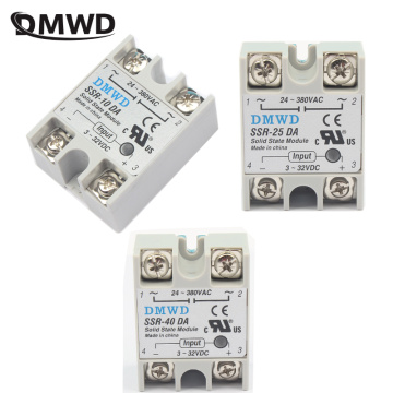 New solid state relay SSR-10DA SSR-25DA SSR-40DA 10A 25A 40A actually 3-32V DC TO 24-380V AC SSR 10DA 25DA 40DA DMWD