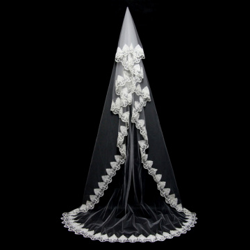 Women Bridal Veil Lace 3 M One Layer White Ivory Catherdal Wedding Veil Without Comb Wedding Accessories
