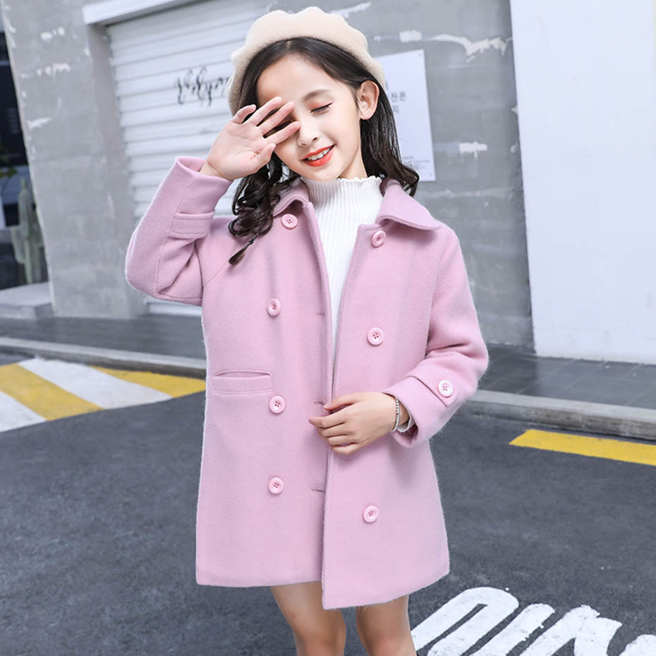 Girls jacket Outerwear Solid Color Coat For Girls Autumn Winter Children's Coat Outerwear Casual Style Kids Clothes Girl