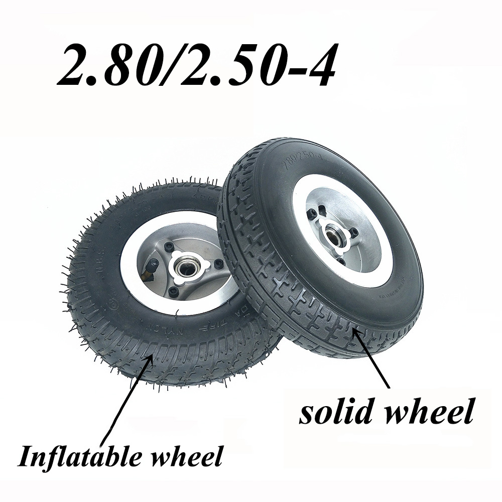 2.80/2.50-4 Solid Tire Wheel 2.50-4 Pneumatic Tyre Wheel for Electric Scooter Electric Vehicle Wheelchair Hand Truck Accessories