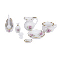 Dollhouse Furniture Floral Ceramic Shower Set for Bathroom 8PCS