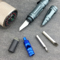 Outdoor Survival Tactical Pen Emergency Glass Breaker Self Defense Flashlight Portable Multi-Function Screwdriver EDC Tool