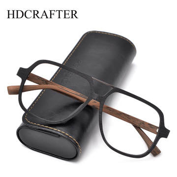 HDCRAFTER Wood Oversized Myopia Optical Glasses Frame Prescription Men Women Rx Progressive Degree Spectacles Frames Korea New