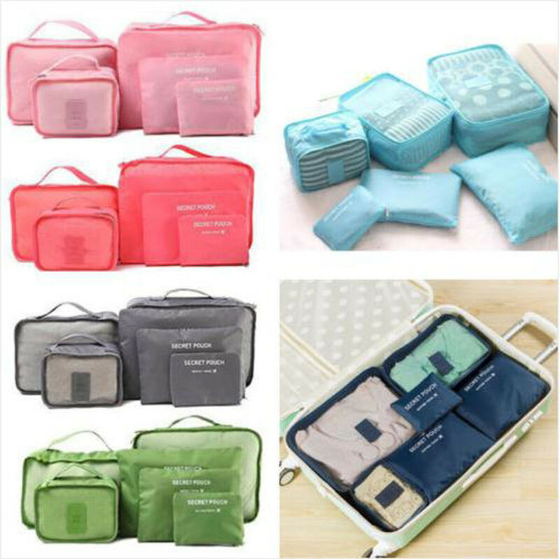 Fashion Style Travel Storage Bag 6Pcs Set Unisex Use Travel Accessories for Clothes Luggage Packing Cube Organizer Suitcase