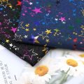 45*150cm Denim Fabric Colored Pentagram Printed Sheet Clothes Sewing Material Home Textile DIY Handmade Craft Supplies