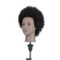 100% Real Human Hair Afro Training Head Hairdressing Practice Mannequin and Clamp Head Dolls for Hairdressers Maniquin Head