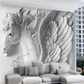 beibehang Fashion three-dimensional embossed Pegasus personality European wallpaper bed background wallpaper for kids room