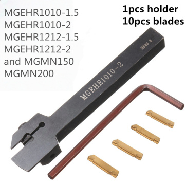 MGEHR1010-1.5 MGEHR1212-2 MGEHR 1010 2 1pcs holder and 10pcs blades MGMN150 MGMN200 grooving inserts, 10mm diameter external gro