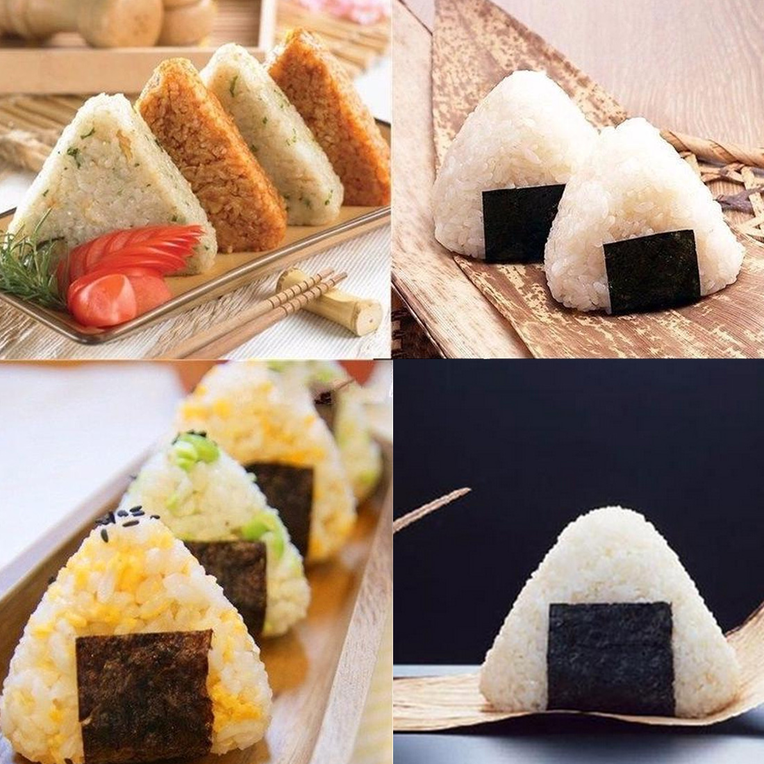 4PCS/Set Triangle Form Sushi Mold Onigiri Rice Ball Press Maker Mold DIY Tool