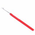 12 pcs Red color plastic handle hook needle threader loop pulling needle for micro hair extensions tools