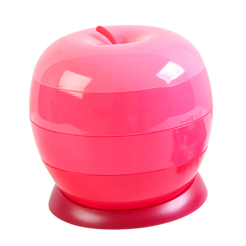 Apple Design Rotary Storage Box Snack Candy Box Jewelry Organizer Cosmetic Solid Fruit Storage Box Box Plastic Tray