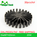 ø99*20mm Modular LED Star Cooler for low and high bay light LED Grow Light Heatsink 22 mounting holes for all COB Brands