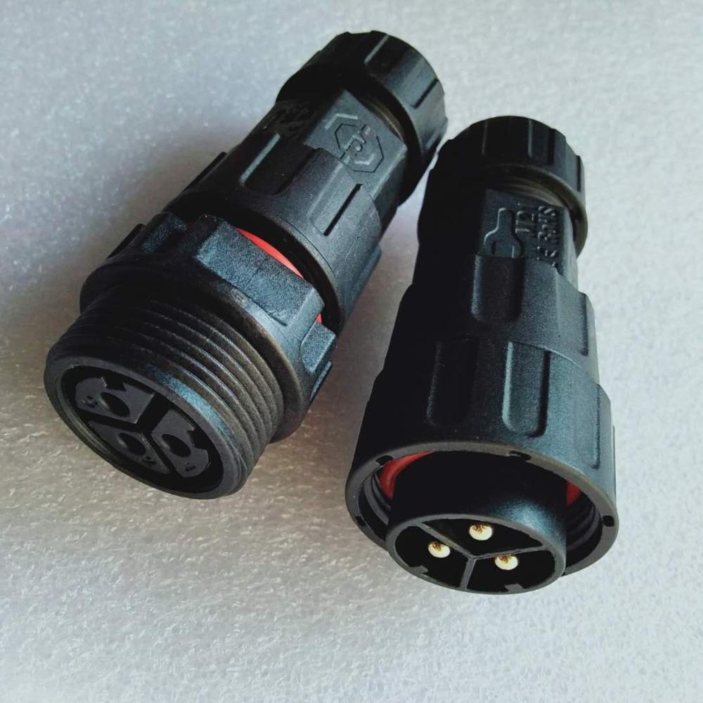 3 pin-M21 M25 waterproof IP67 Male/Female connectors for SG Series 1000W/1200W/1400W Micro inverter with CE RoHS certification