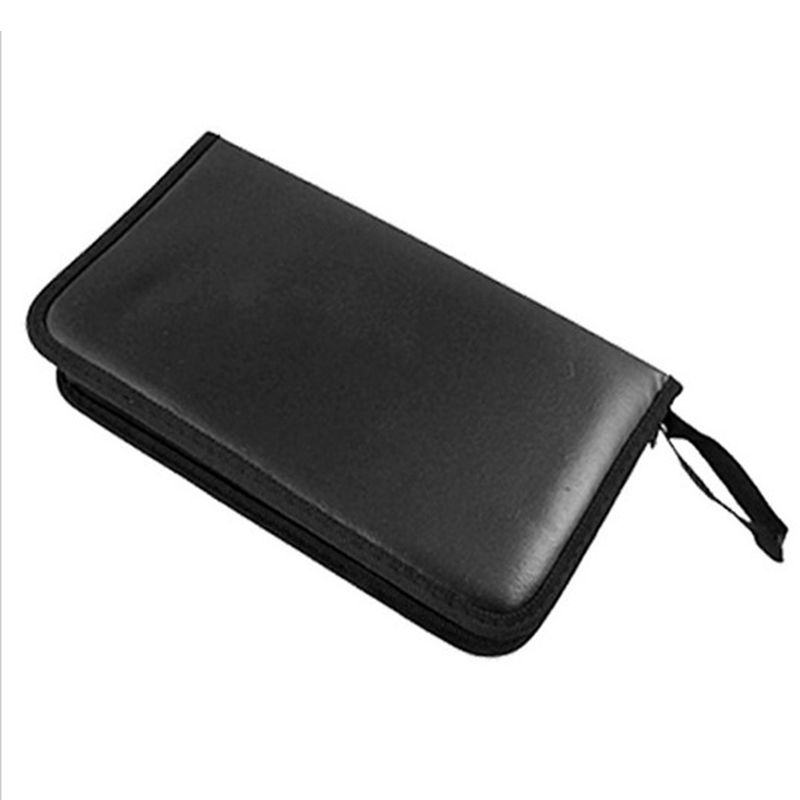 LEORY New Black 80 Disc Leather CD Bag High-grade PU Imitation Car Case Disc Storage Holder Organizer Wallet Box for CD DVD