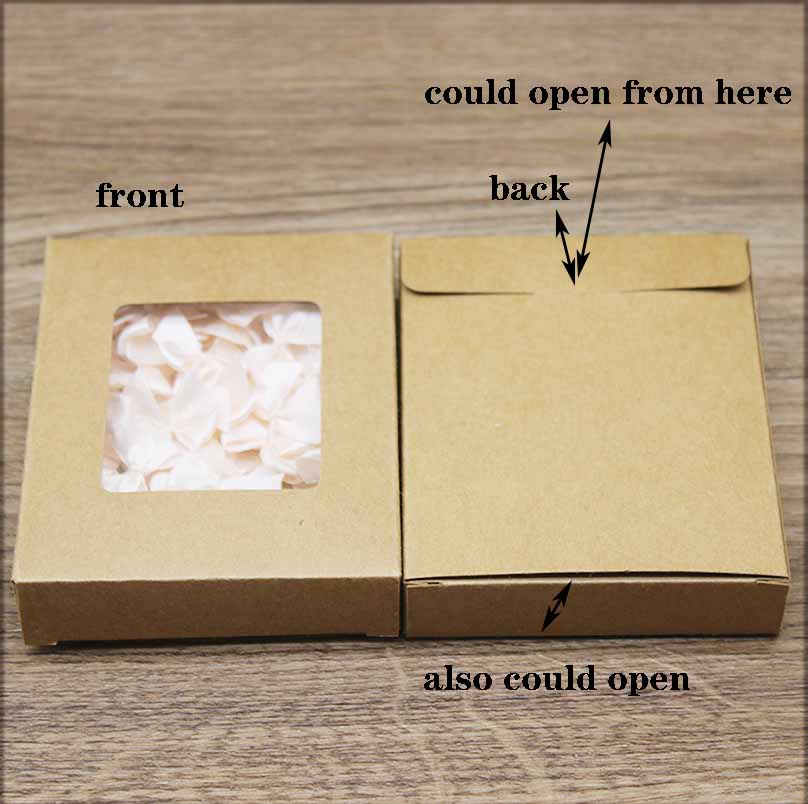 20pcs DIY paper box with window white/black/kraft paper Gift box Packaging For Wedding home party packaging box