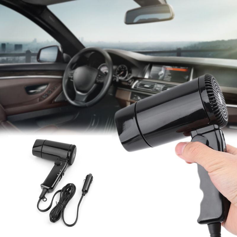 Portable 12V Car-styling Hair Dryer Hot & Cold Folding Blower Window Defroster W91F